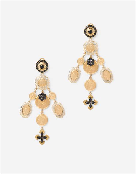 Sicily earrings in yellow 18kt gold with medals 